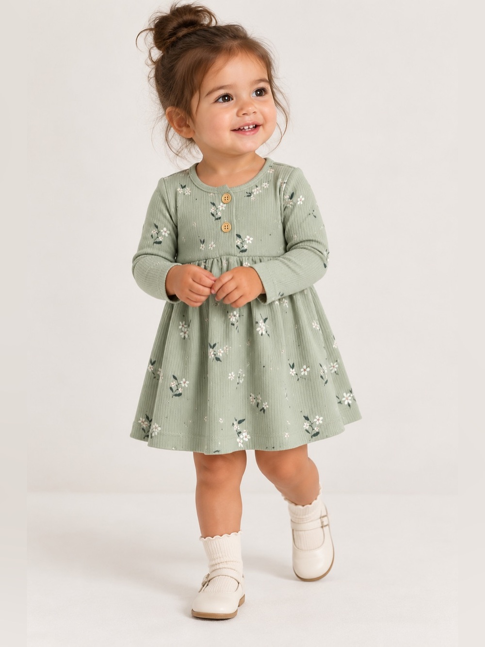 NWOT: Nordstrom FIRSTS Ditsy Floral Bodysuit Dress | Size: 12 months